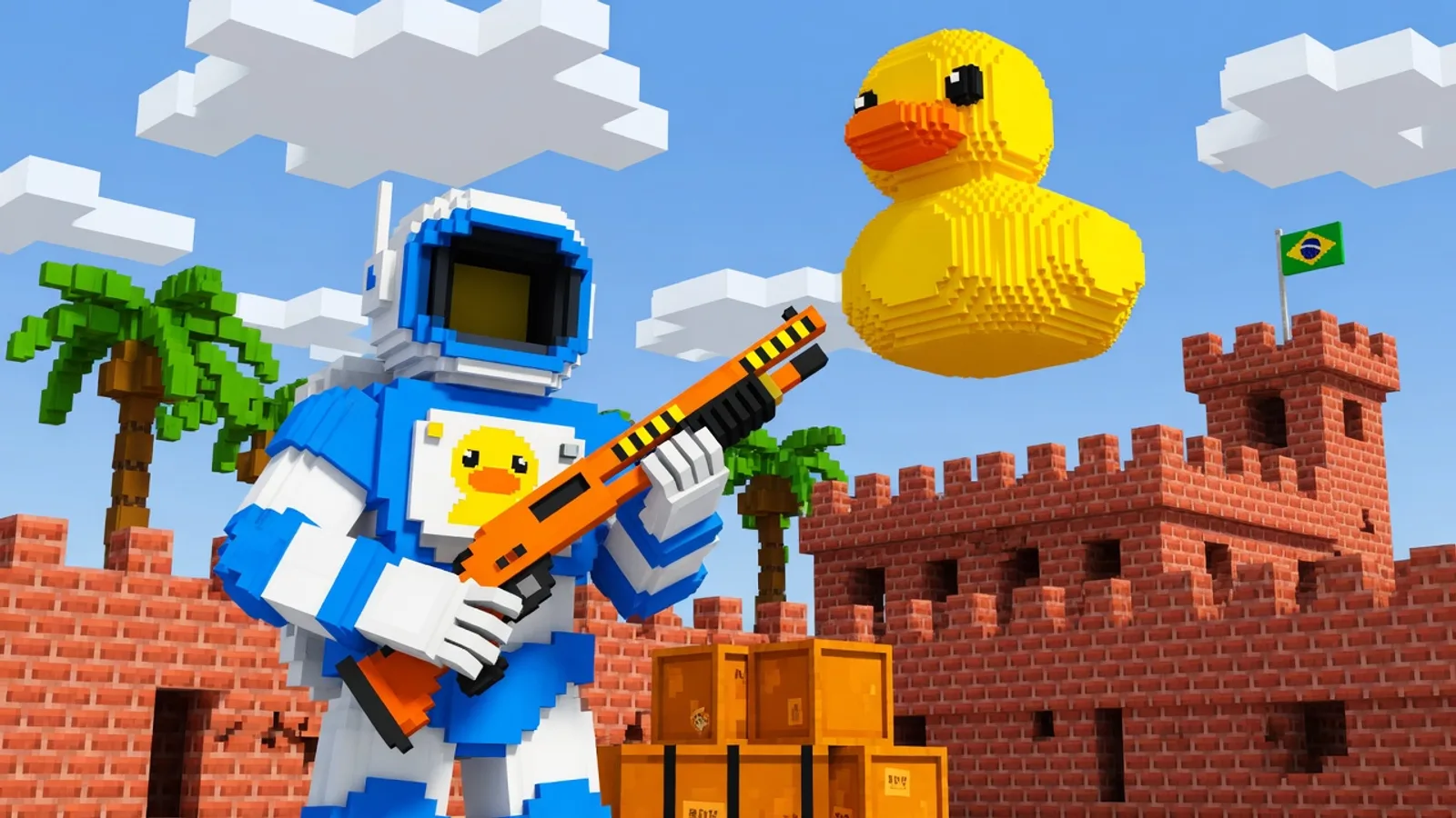 LAVOICE (jogo): jogador voxel cria uma arma falando no microfone